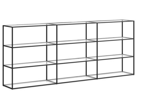 LIUM XL-3x3 Shelving Unit | 264x105x36 cm | clear/black