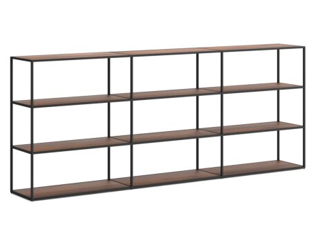 LIUM XL-3x3 Shelving Unit | 264x105x36 cm | walnut/black