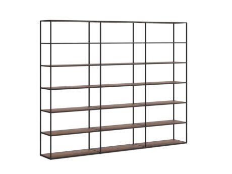 LIUM XL-3x6 Shelving Unit | 264x208x36 cm | walnut/black