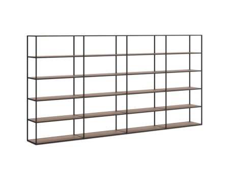 LIUM XL-4x5 Regalsystem | 352x174x36 cm | nussbaum/schwarz