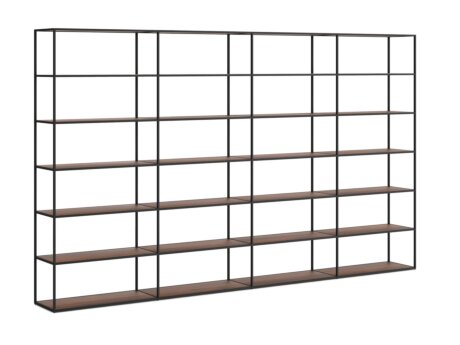 LIUM XL-4x6 Regalsystem | 352x208x36 cm | nussbaum/schwarz