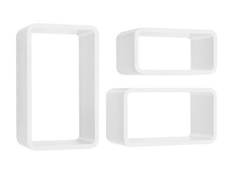 LONGCUBE Regalwürfel Set | 3 Stück | weiß hochglanz