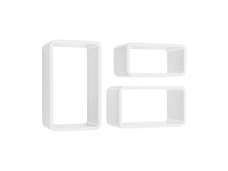LONGCUBE Würfelregal Set | 3 Stück | weiß hochglanz