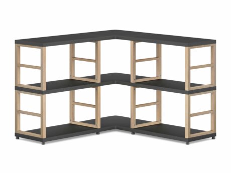 MAXX 3x2 Corner Shelf | 109/109x76x33 cm | black/ash
