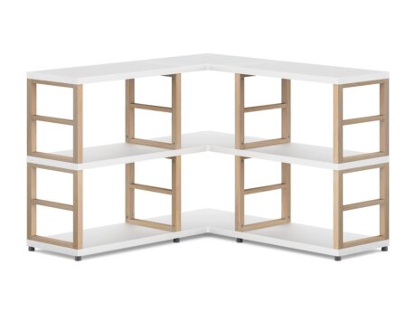 MAXX 3x2 Corner Shelf | 109/109x76x33 cm | white/ash