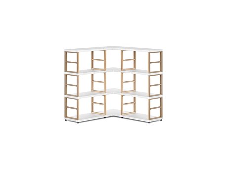 MAXX 3x3 Eckregal | 109/109x112x33 cm (LxHxT) | Dekor esche