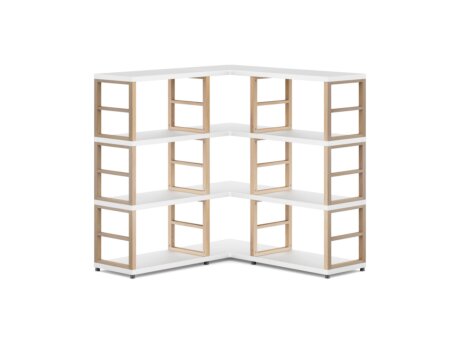 MAXX 3x3 Corner Shelf | 109/109x112x33 cm | white/ash