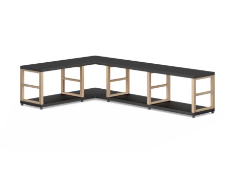 MAXX 4x1 Eckregal | 166/109x40x33 cm | schwarz/esche