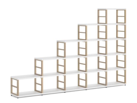 MAXX 5x5 Stepped Shelf | 288x183x33 cm | white/ash