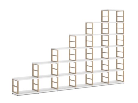 MAXX 6x6 Stepped Shelf | 345x218x33 cm | white/ash