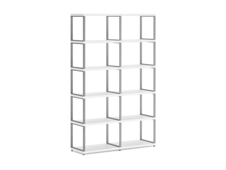 MAXX M-2x5 Bookshelf | 117x183x33 cm | white/stone (grey)