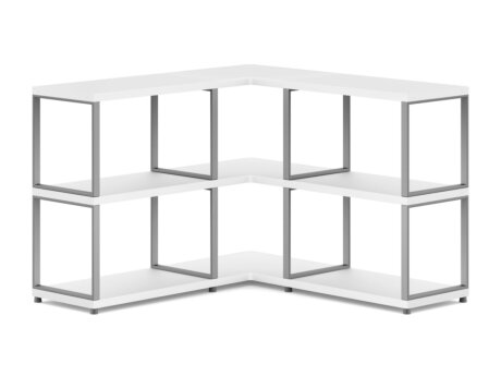 MAXX M-3x2 Corner Shelf | 109/109x76x33 cm | white/stone (grey)