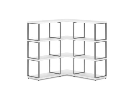 MAXX M-3x3 Corner Shelf | 109/109x112x33 cm | white/stone (grey)