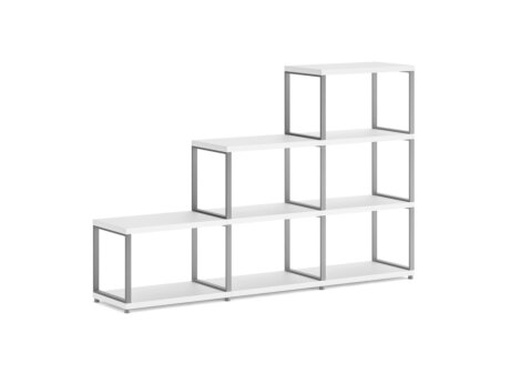 MAXX M-3x3 Stepped Shelf | 174x112x33 cm | white/stone (grey)