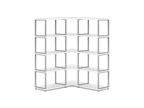 MAXX M-3x4 Corner Shelf | 109/109x147x33 cm | white/stone (grey)