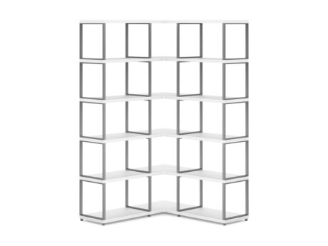 MAXX M-3x5 Corner Shelf | 109/109x183x33 cm | white/stone (grey)