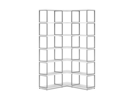 MAXX M-3x6 Corner Shelf | 109/109x218x33 cm | white/stone (grey)