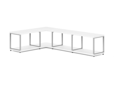 MAXX M-4x1 Eckregal | 166/109x40x33 cm | weiß/stone (grau)