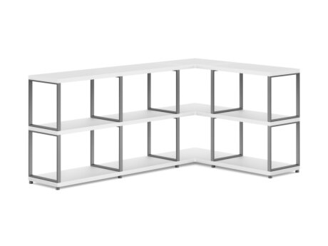 MAXX M-4x2 Corner Shelf | 166/109x76x33 cm | white/stone (grey)