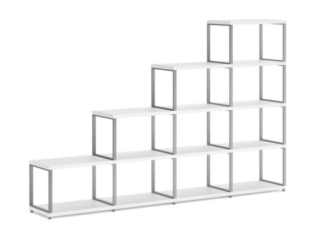 MAXX M-4x4 Stepped Shelf | 231x147x33 cm | white/stone (grey)