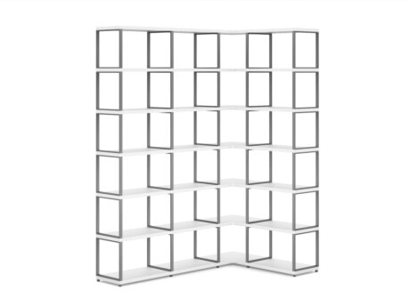 MAXX M-4x6 Corner Shelf | 166/109x218x33 cm | white/stone (grey)