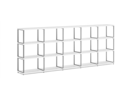 MAXX M-5x3 Shelving Unit | 288x112x33 cm | white/stone (grey)