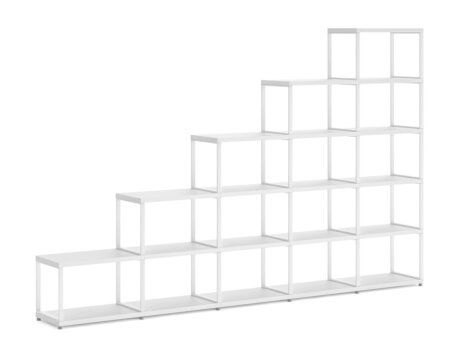 MAXX M-5x5 Stepped Shelf | 288x183x33 cm | white