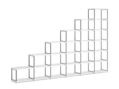 MAXX M-6x6 Stepped Shelf | 345x218x33 cm | white/stone (grey)