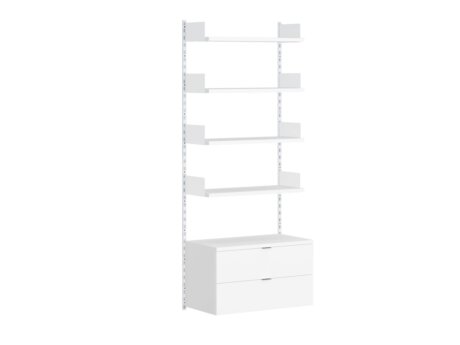 ON-WALL B-105 Shelving System | 81x200x44 cm | white