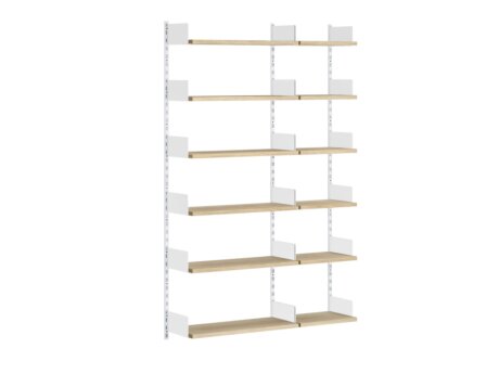 ON-WALL B-151 Shelving System | 127x200x32 cm | oak/white