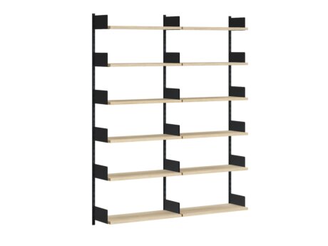 ON-WALL B-201 Shelving System | 161x200x32 cm | oak/black
