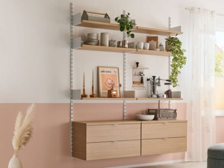 ON-WALL B-204 Shelving System | 161x200x44 cm | Decor oak