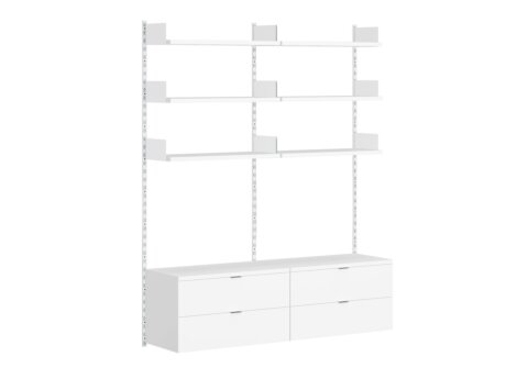 ON-WALL B-204 Shelving System | 161x200x44 cm | white
