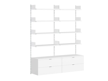 ON-WALL B-205 Shelving System | 161x200x44 cm | white