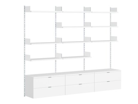 ON-WALL B-304 Shelving System | 241x200x44 cm | Decor white