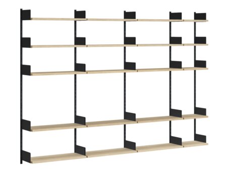 ON-WALL B-350 Shelving System | 287x200x32 cm | oak/black