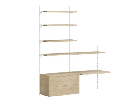 ON-WALL L-203 Shelving System | 161x200x52 cm | oak/white