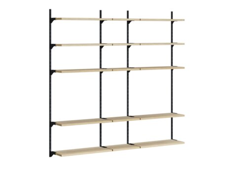 ON-WALL L-250 Shelving System | 207x200x32 cm | Decor oak