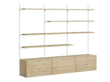 ON-WALL L-306 Regalsystem | 241x200x44 cm | eiche/weiß