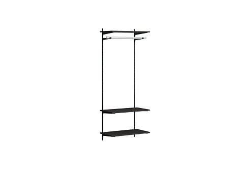 P-SLOT H1-100 Wandregalsystem | 85x200x42 cm (LxHxT) | schwarz