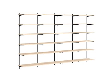 P-SLOT H1-401 Wandregalsystem | 320x200x42 cm (LxHxT) | fichte/schwarz