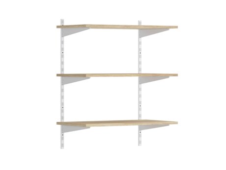 P-SLOT H2-50 Wandregalsystem | 80x100x42 cm | eiche/weiß