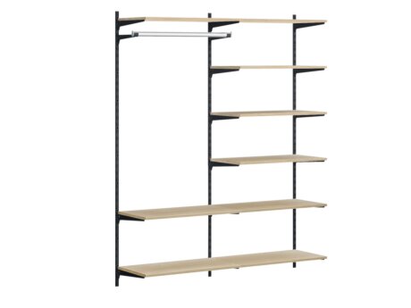 P-SLOT HW-202 Wandregalsystem | 163x200x42 cm | eiche/schwarz