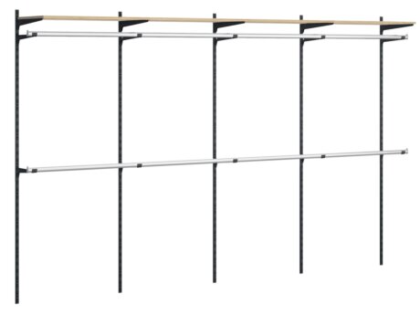 P-SLOT HW-403 Wandregalsystem | 329x200x42 cm | eiche/schwarz