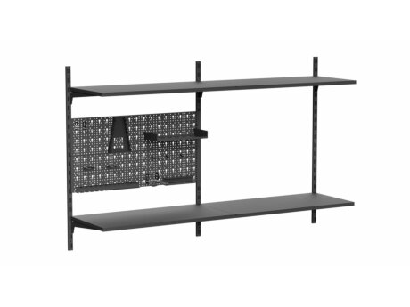 P-SLOT S-52 Shelving Unit Peg Board | 163x100x32 cm | black