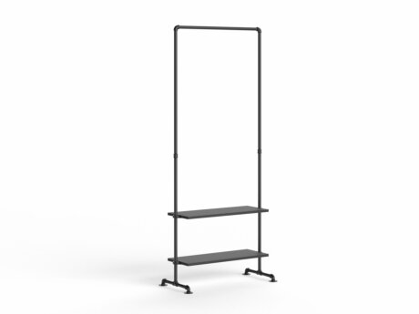 PIPE HS-105 Kleiderständer Industrial | 91x211x45 cm | schwarz