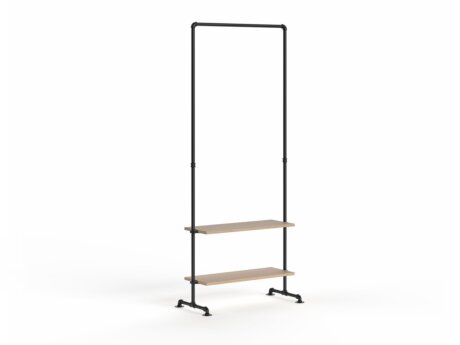 PIPE HS-105 Clothes rack | oak wood veneer/black