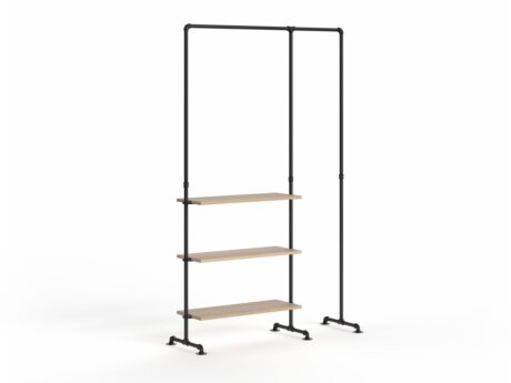 PIPE HS-155 Clothes rack | oak wood veneer/black