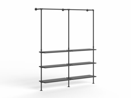 PIPE HW-205 Kleiderstangensystem | 175x208x43 cm | schwarz