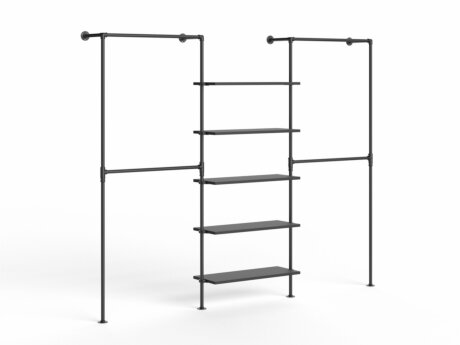 PIPE HW-306 Kleiderstangensystem | 259x208x43 cm | schwarz